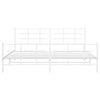 Sengeramme i metall med hode- og fotgavl hvit 193x203 cm