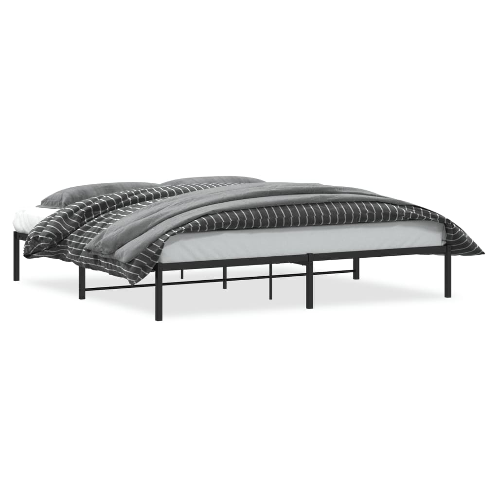 Sengeramme i metall svart 193x203 cm