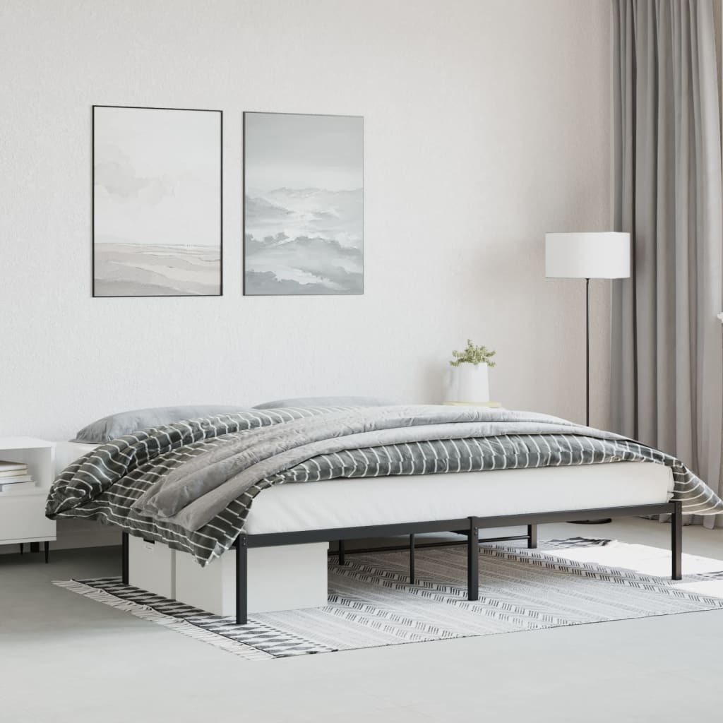 Sengeramme i metall svart 193x203 cm