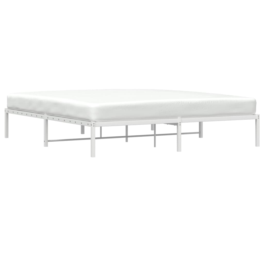 Sengeramme i metall hvit 183x213 cm