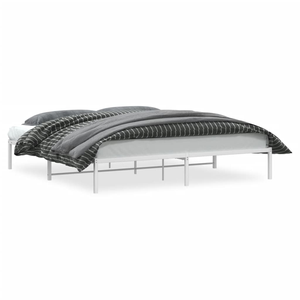 Sengeramme i metall hvit 193x203 cm