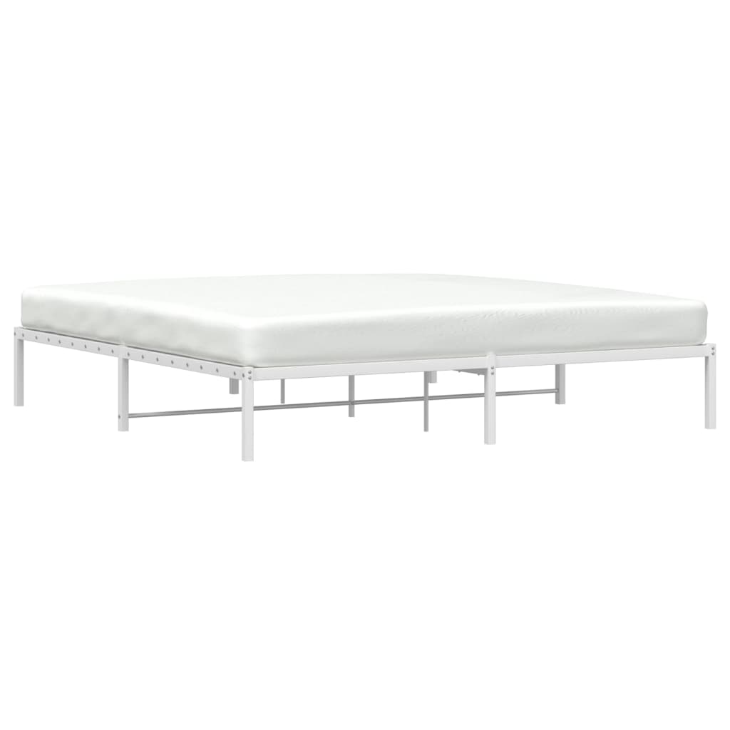 Sengeramme i metall hvit 193x203 cm