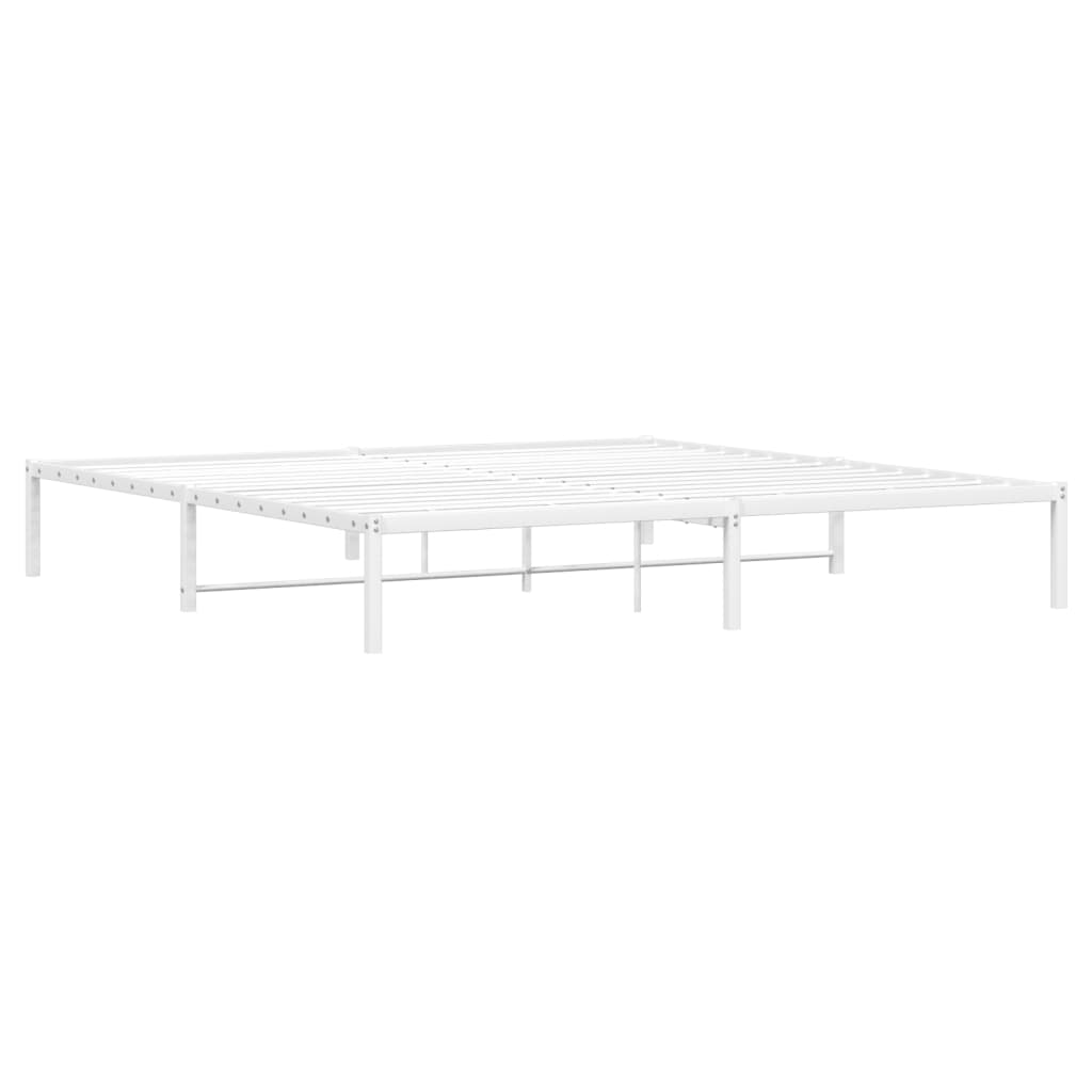 Sengeramme i metall hvit 193x203 cm