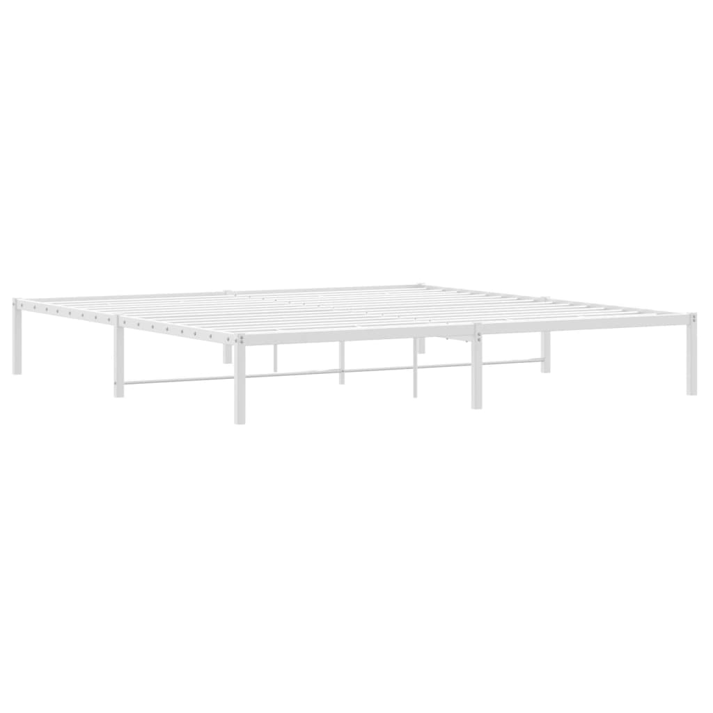 Sengeramme i metall hvit 193x203 cm