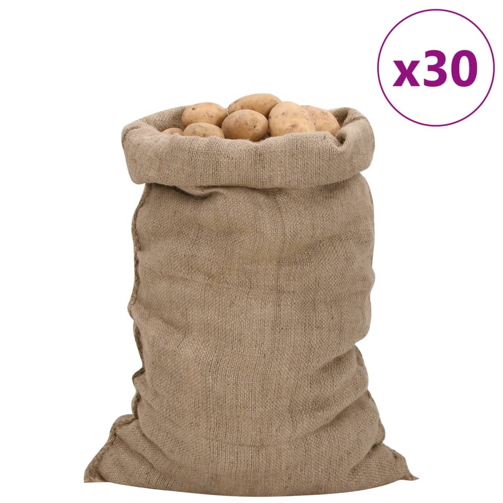 Jutesekker 30 stk 60x105 cm 100% jute 340 gsm