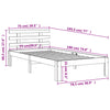 Sengeramme uten madrass voksbrun 75x190 cm heltre furu