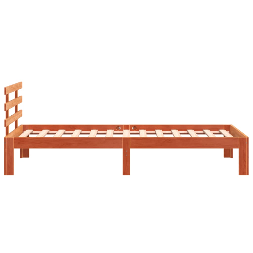 Sengeramme uten madrass voksbrun 90x200 cm heltre furu