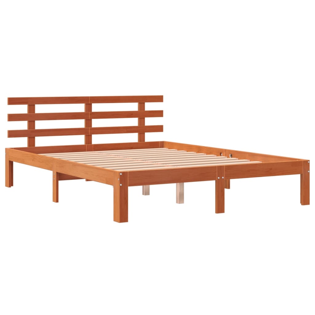 Sengeramme uten madrass voksbrun 120x200 cm heltre furu
