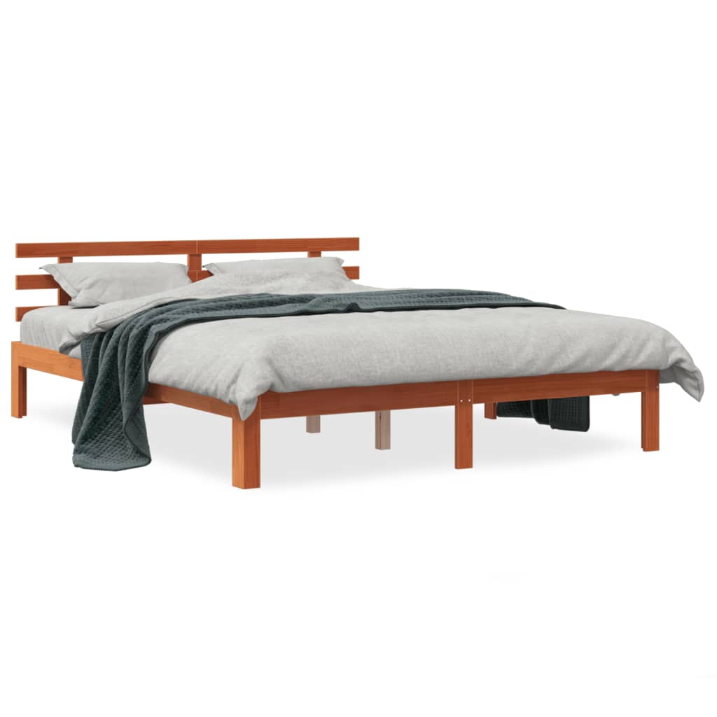Sengeramme uten madrass brun 150x200 cm heltre furu
