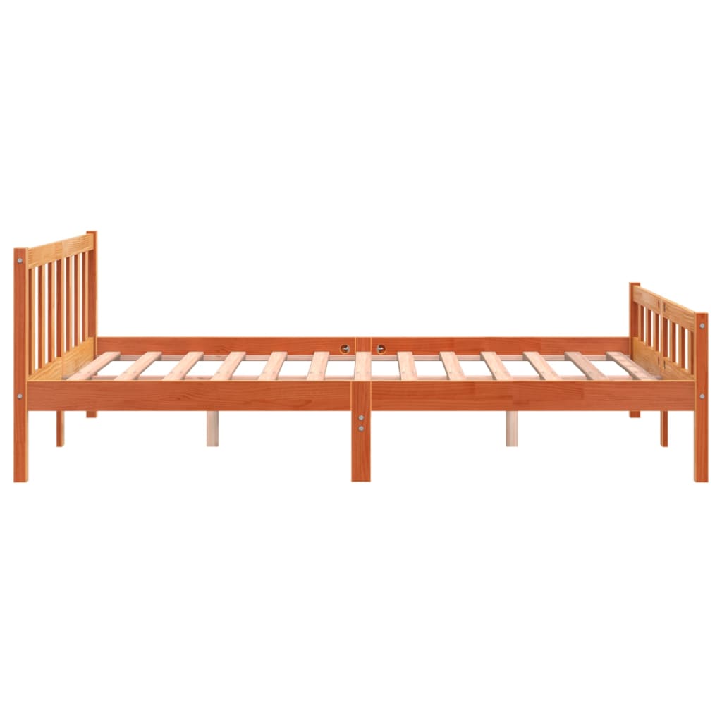 Sengeramme uten madrass brun 150x200 cm heltre furu