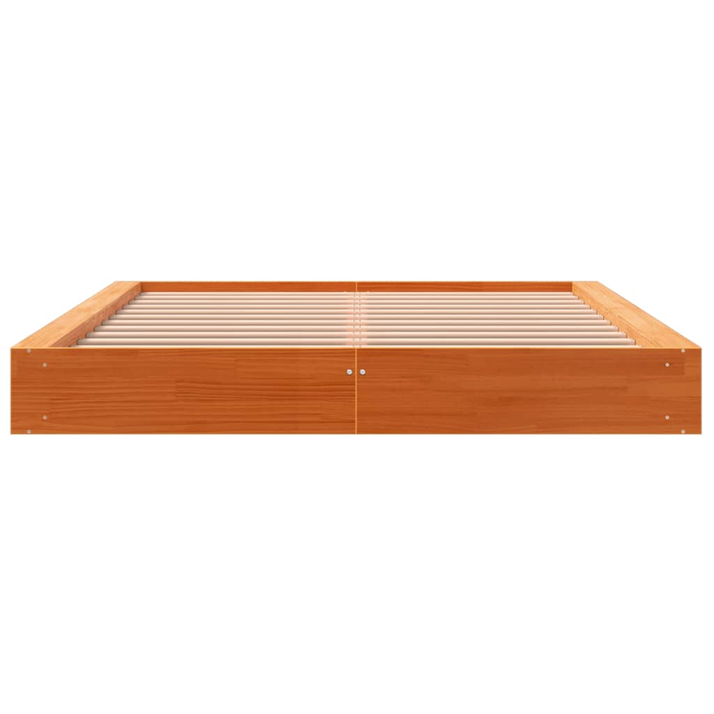 Sengeramme uten madrass brun 150x200 cm heltre furu