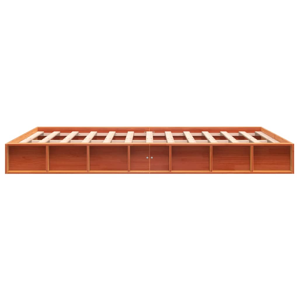 Sengeramme uten madrass brun 150x200 cm heltre furu