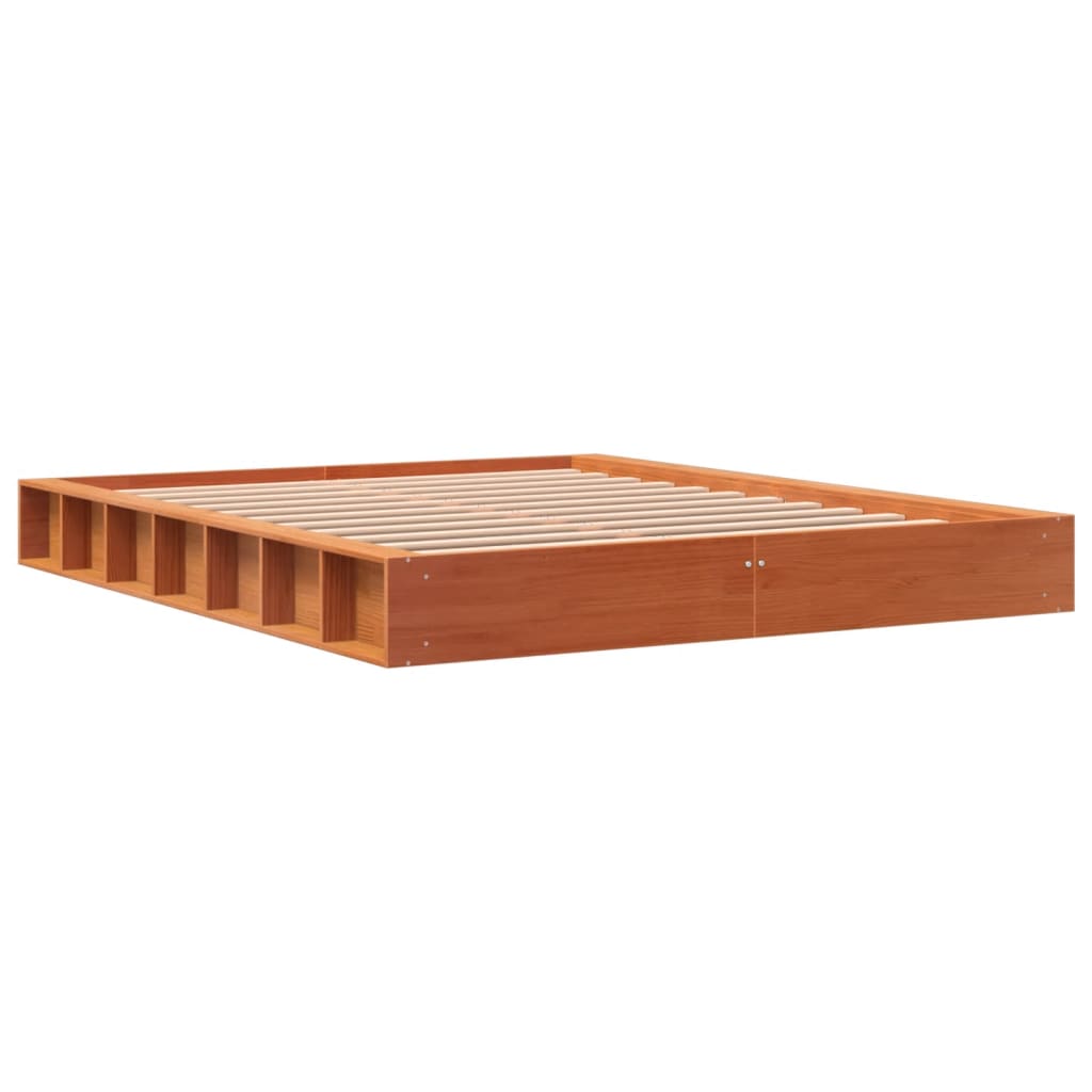 Sengeramme uten madrass brun 150x200 cm heltre furu