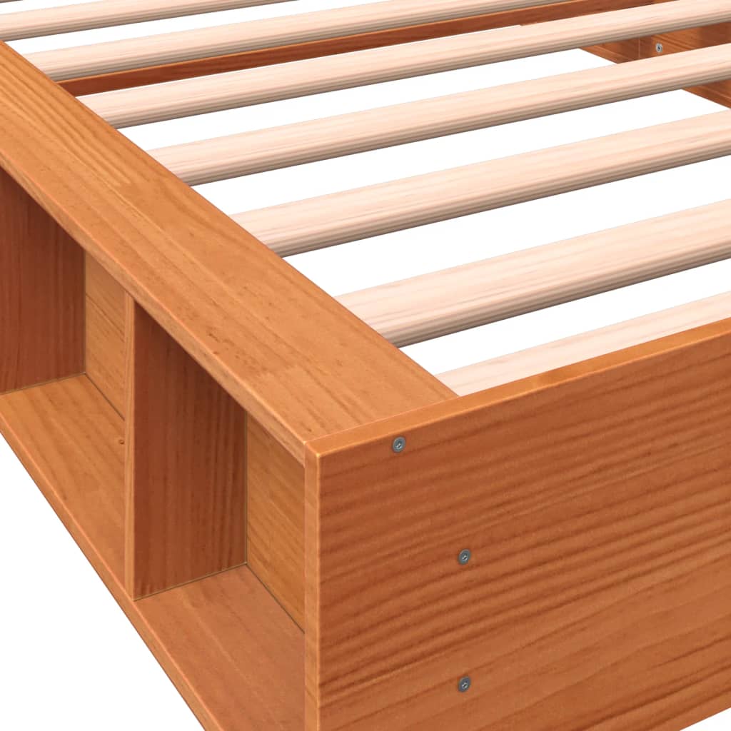 Sengeramme uten madrass voksbrun 75x190 cm heltre furu