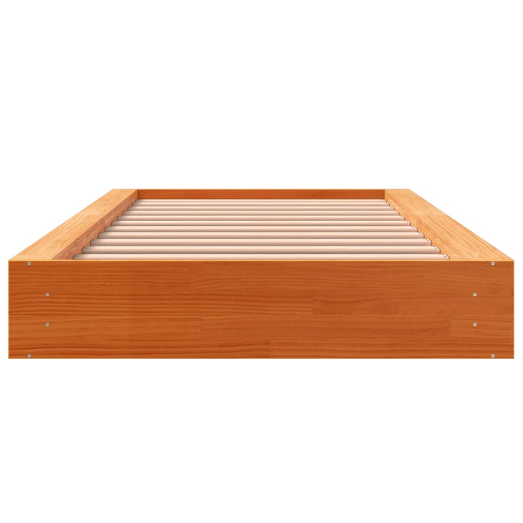 Sengeramme uten madrass voksbrun 90x190 cm heltre furu