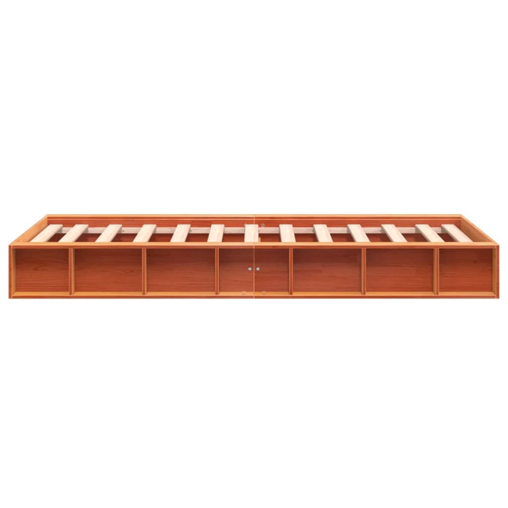 Sengeramme uten madrass voksbrun 90x190 cm heltre furu