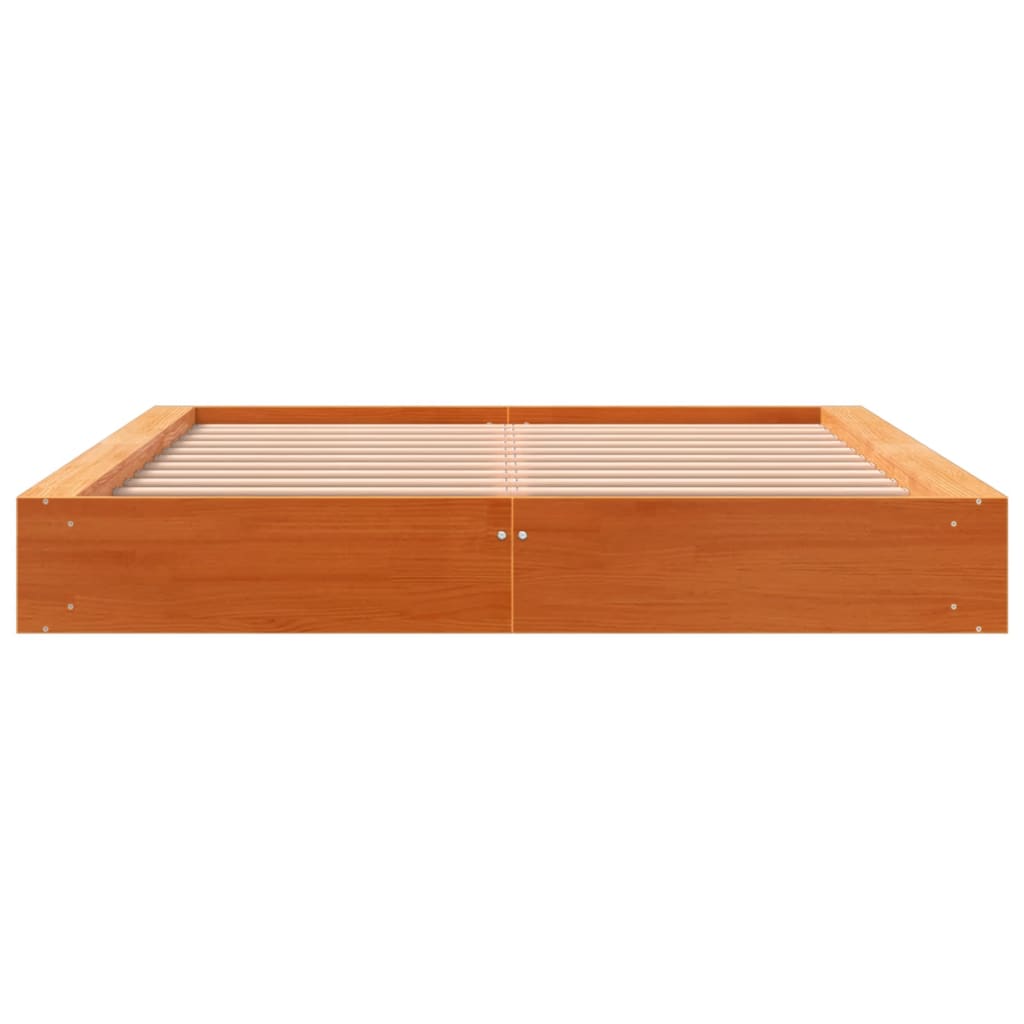 Sengeramme uten madrass voksbrun 120x190 cm heltre furu