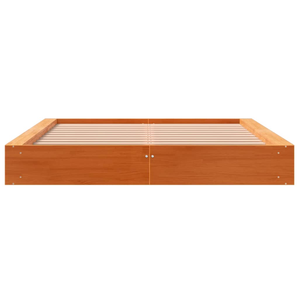 Sengeramme uten madrass voksbrun 140x190 cm heltre furu