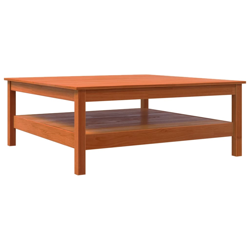 Salongbord voksbrun 100x100x40 cm heltre furu