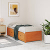 Seng med madrass voksbrun 90x200 cm heltre furu
