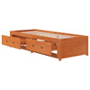 Seng med madrass voksbrun 90x200 cm heltre furu