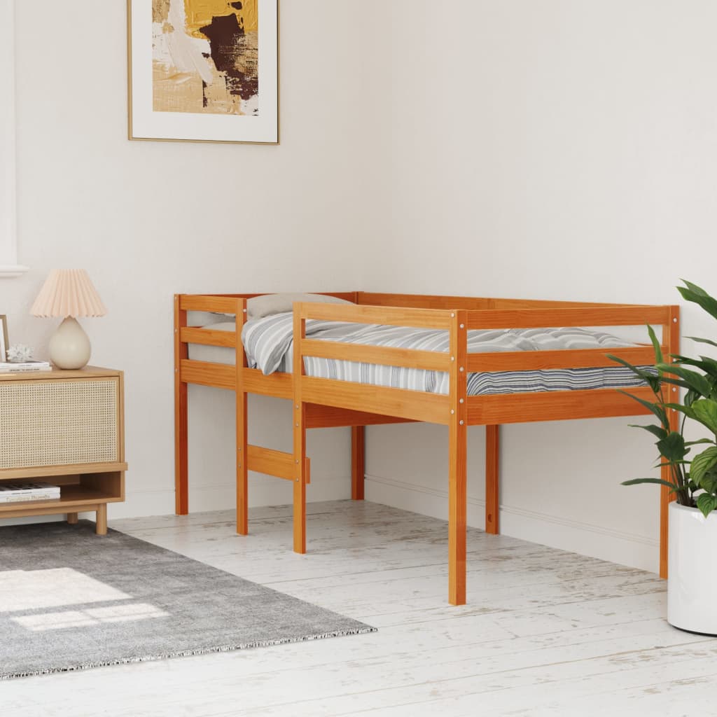 Høyseng voksbrun 75x190 cm heltre furu