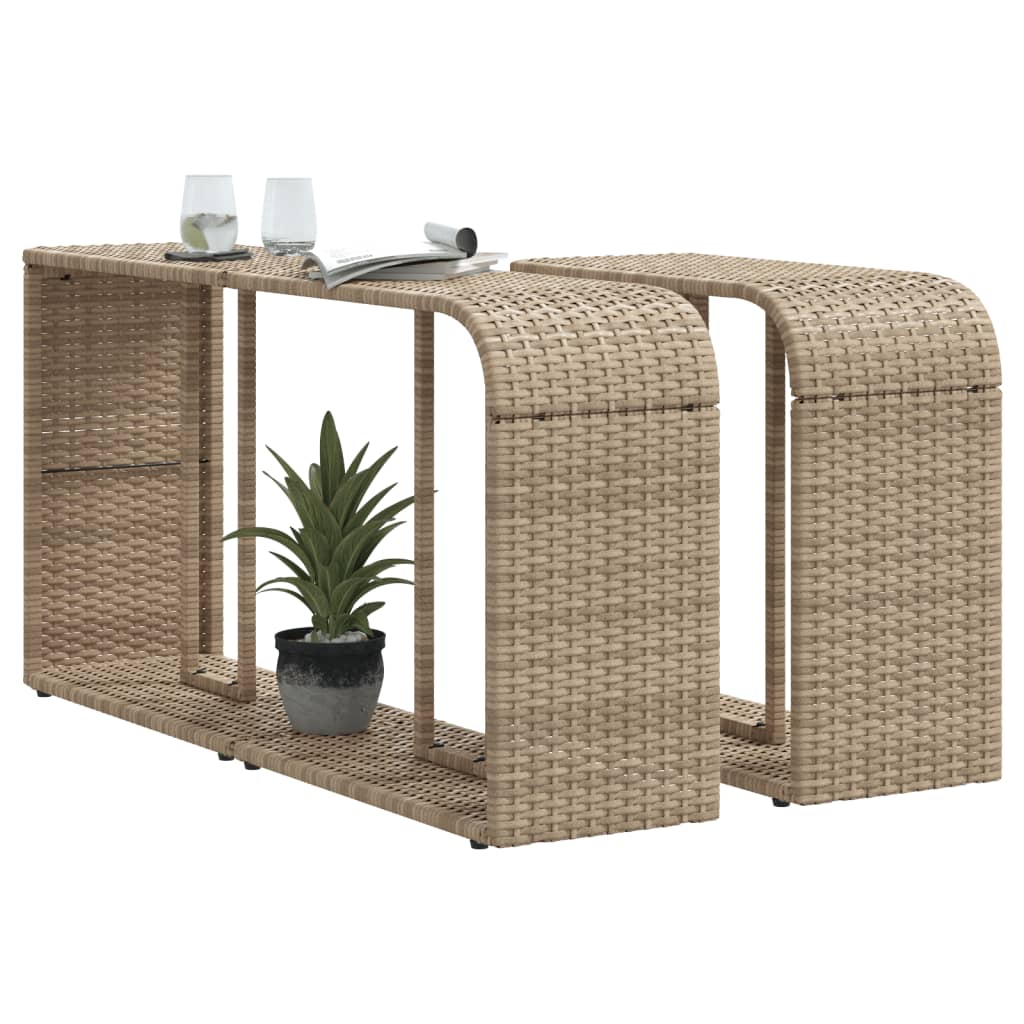 Oppbevaringshyller 2 stk beige polyrotting
