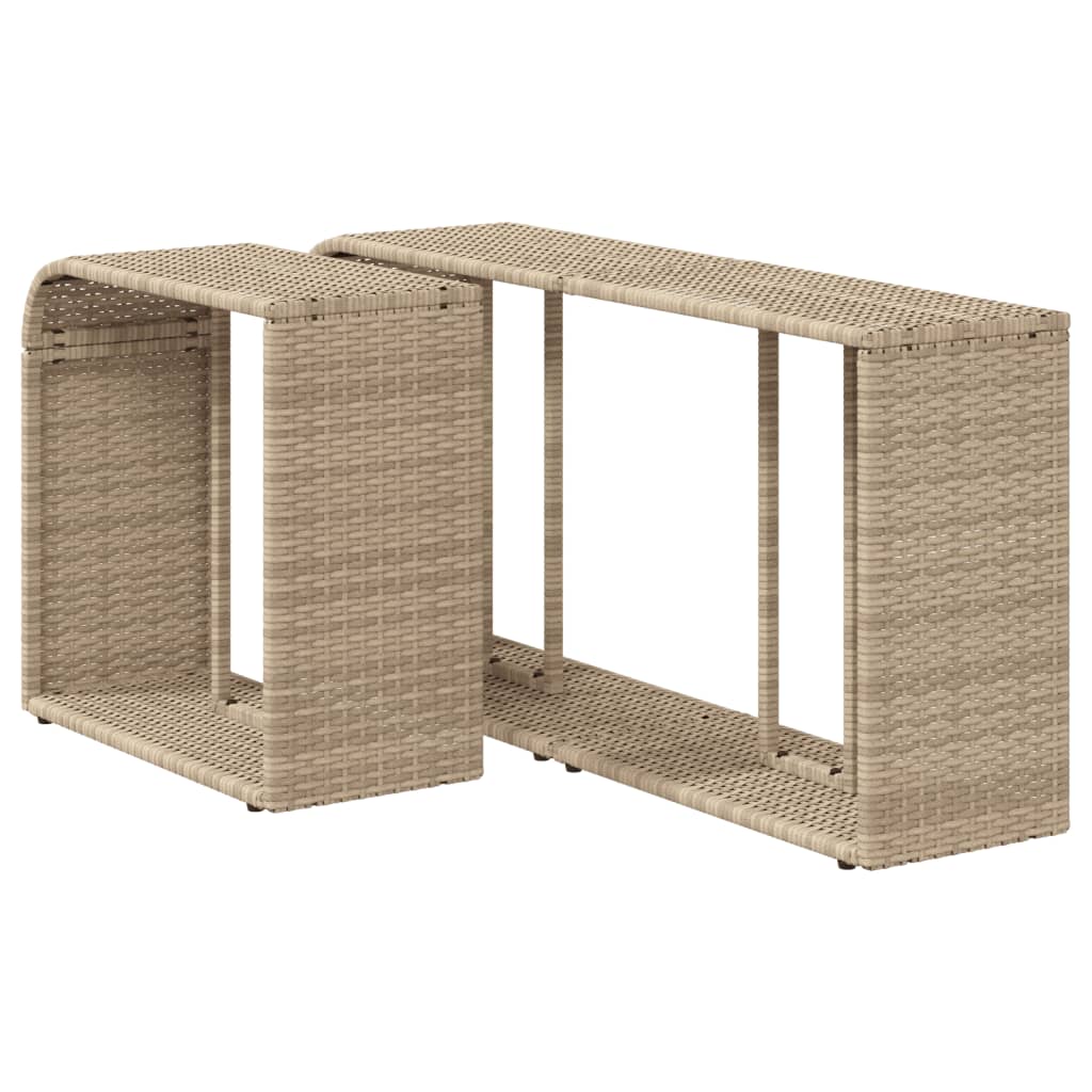 Oppbevaringshyller 2 stk beige polyrotting