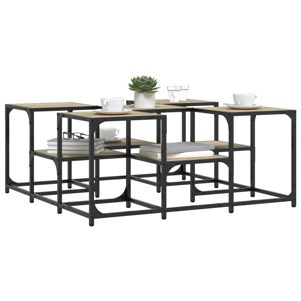 Salongbord sonoma eik 91x91x40 cm konstruert tre