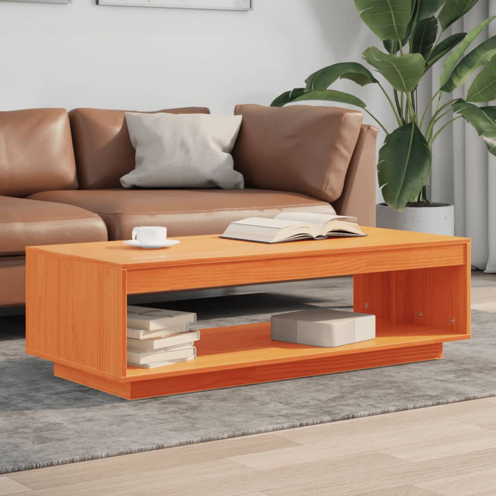Salongbord voksbrun 110x50x33,5 cm heltre furu