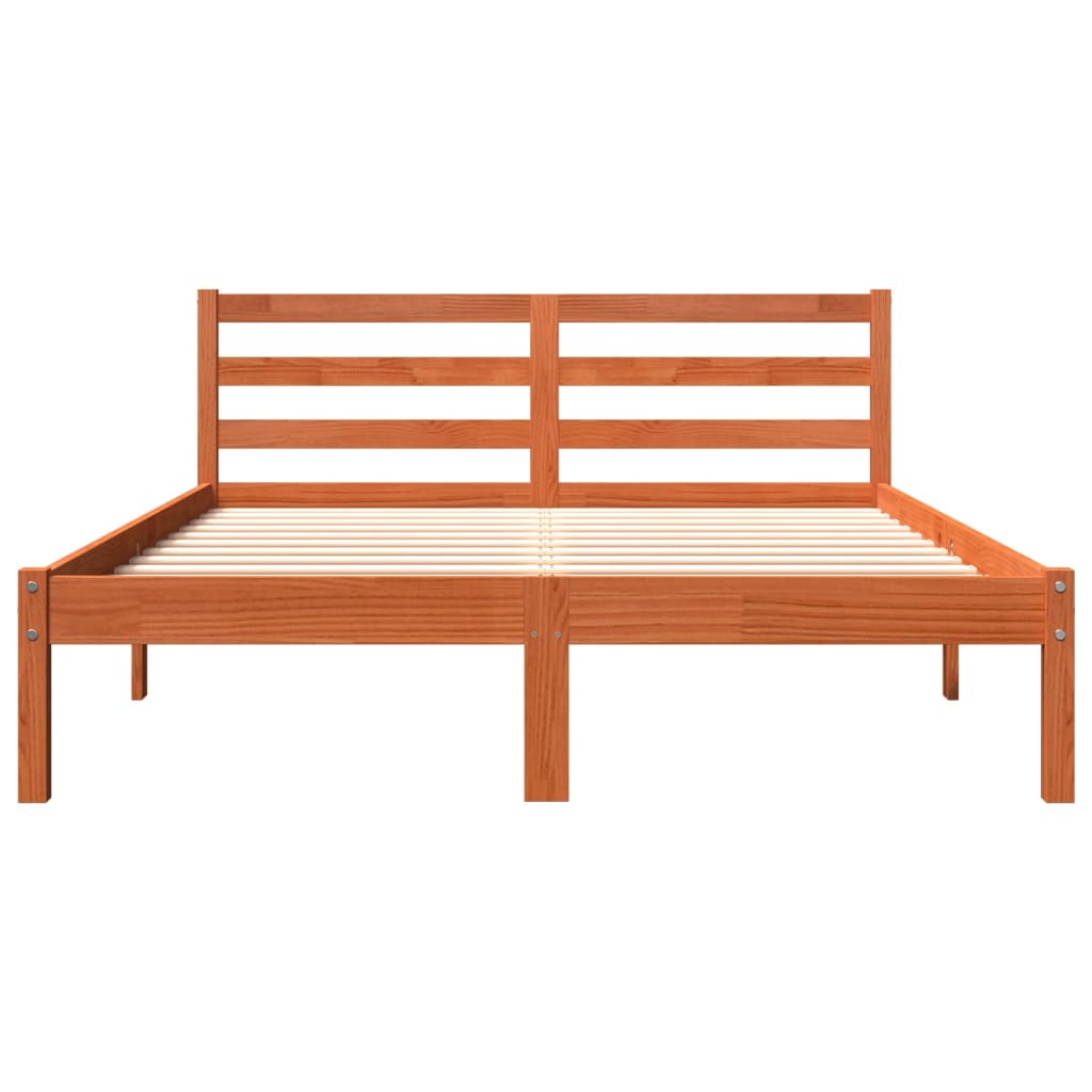 Sengeramme uten madrass voksbrun 120x190 cm heltre furu