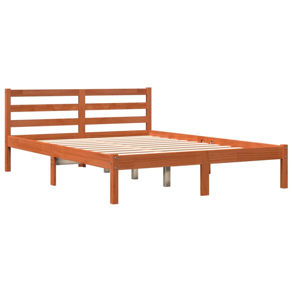 Sengeramme uten madrass brun 135x190 cm heltre furu