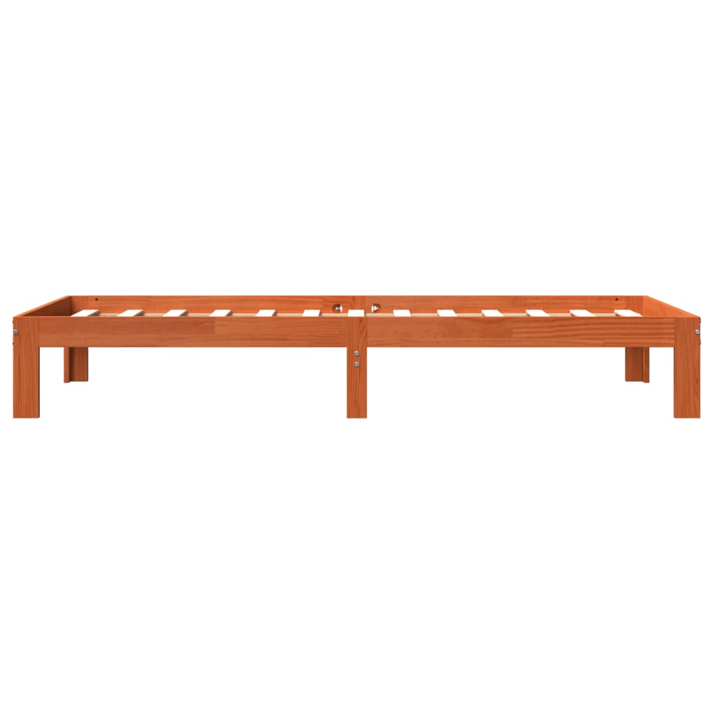 Sengeramme uten madrass voksbrun 90x190 cm heltre furu
