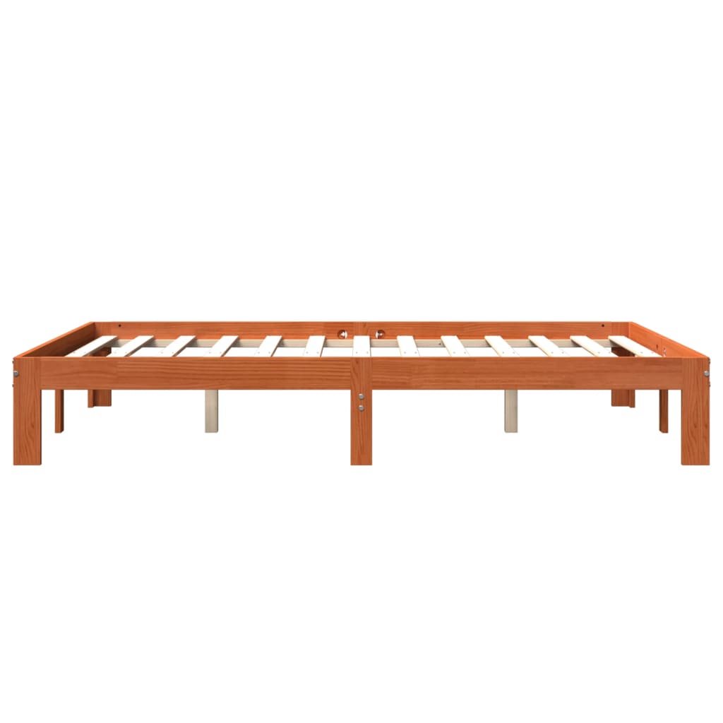 Sengeramme uten madrass voksbrun 140x190 cm heltre furu