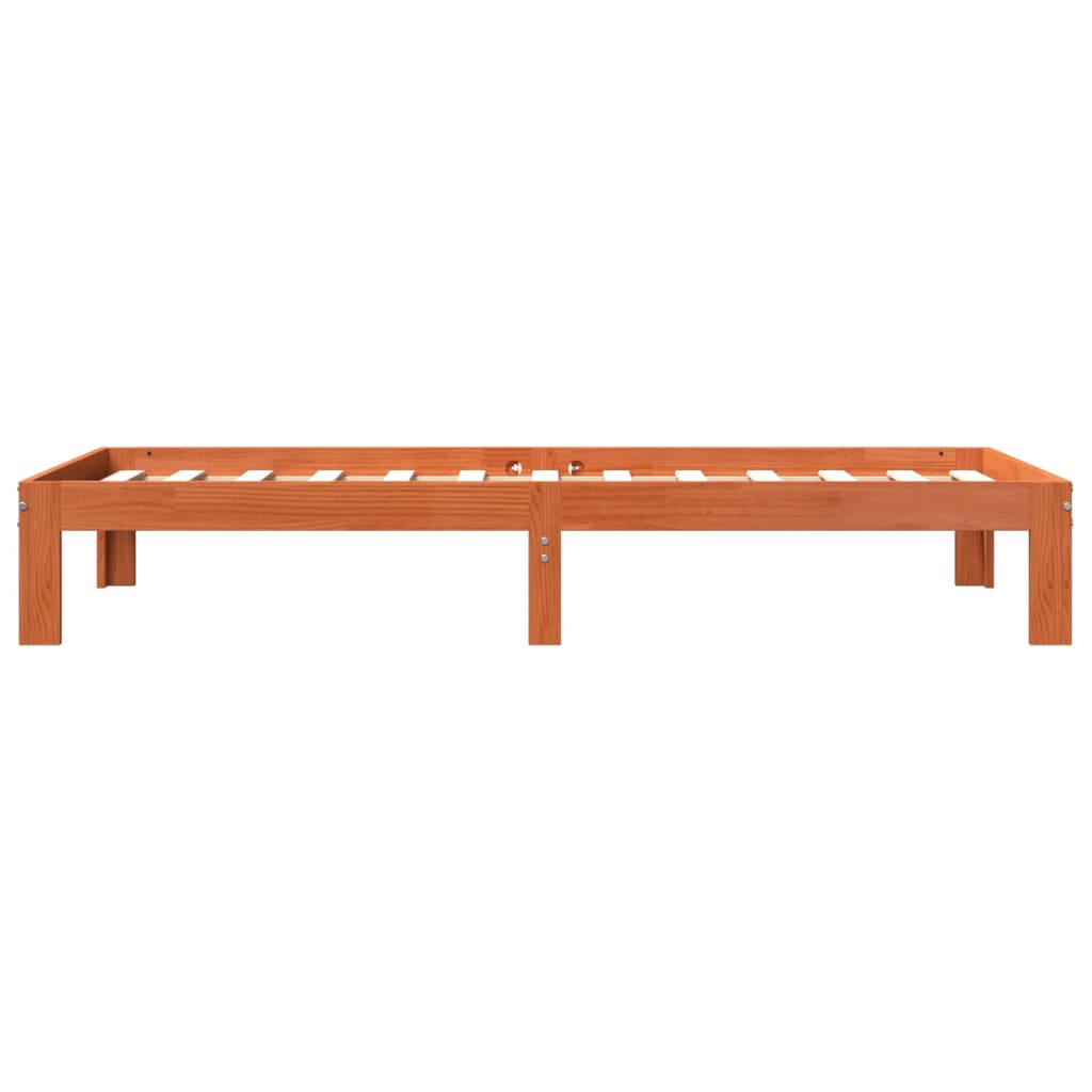 Sengeramme uten madrass voksbrun 90x200 cm heltre furu