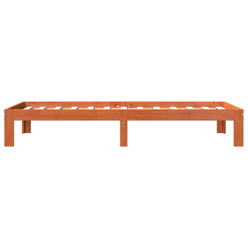 Sengeramme uten madrass voksbrun 100x200 cm heltre furu