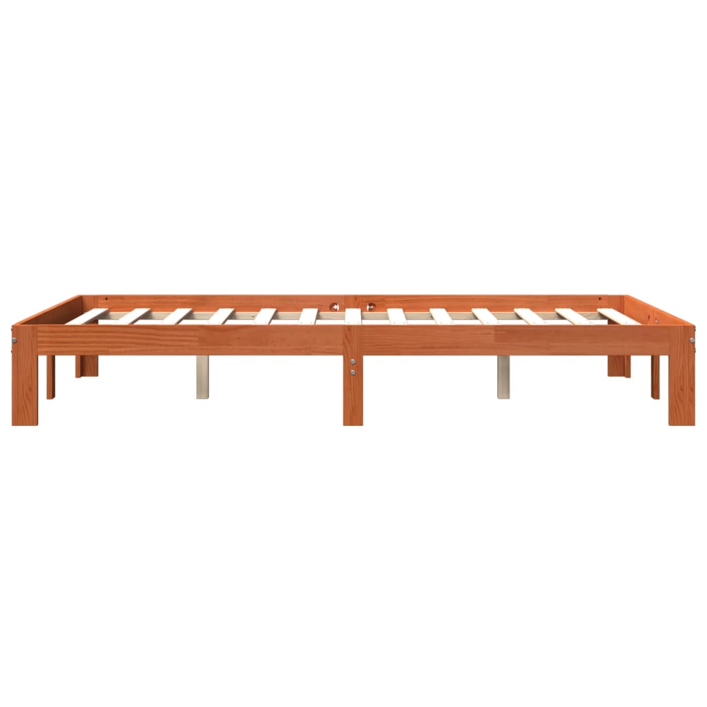 Sengeramme uten madrass voksbrun 140x200 cm heltre furu
