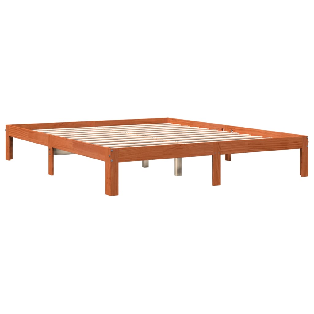 Sengeramme uten madrass voksbrun 180x200 cm heltre furu