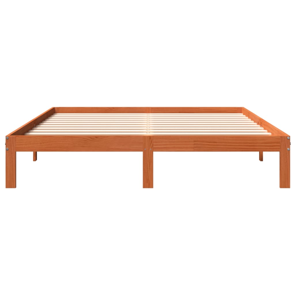 Sengeramme uten madrass voksbrun 180x200 cm heltre furu