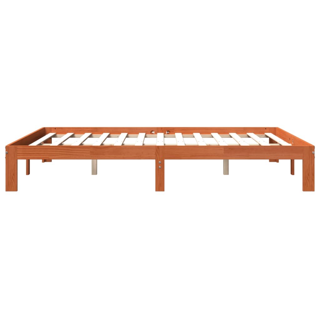 Sengeramme uten madrass voksbrun 180x200 cm heltre furu