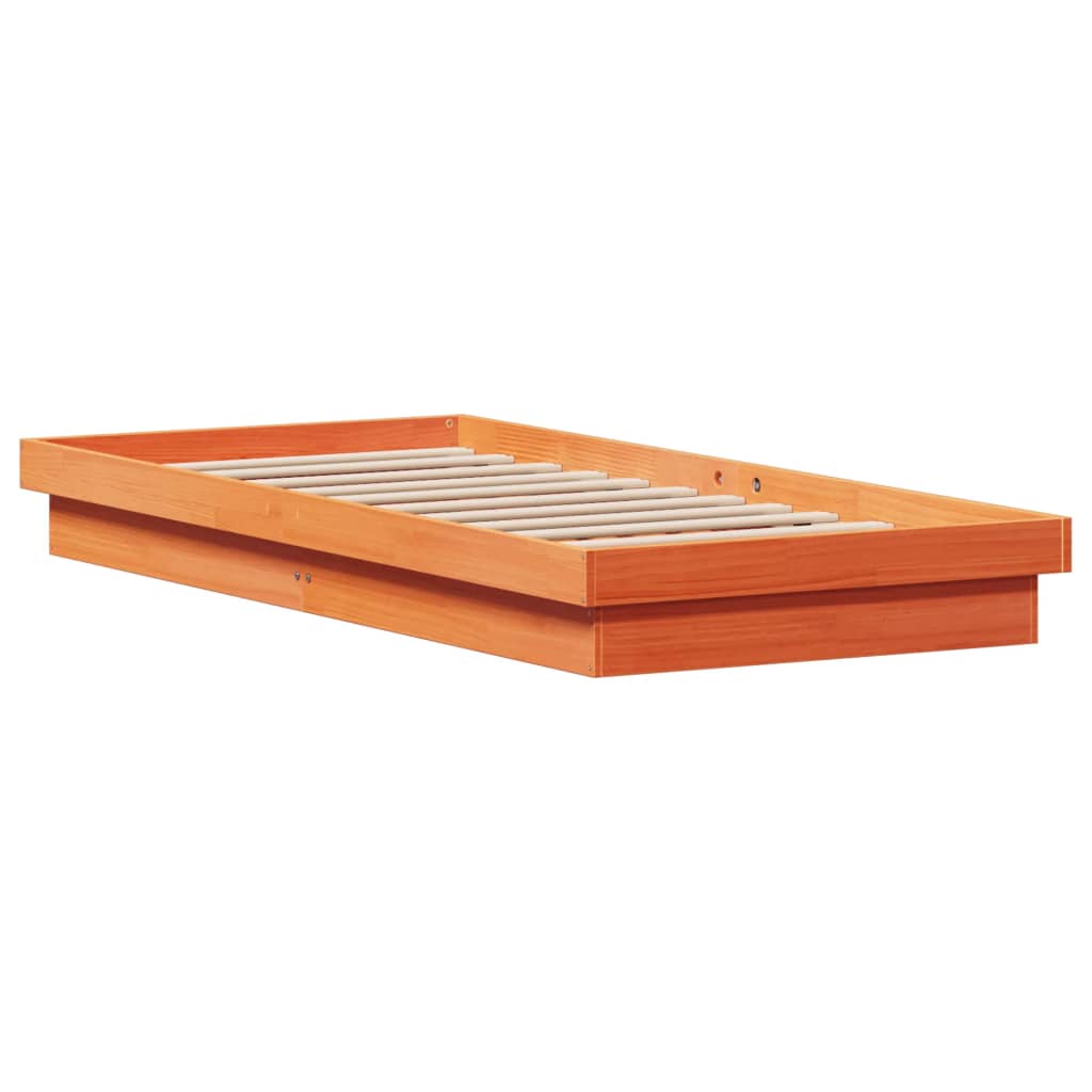 LED-sengeramme voksbrun 100x200 cm heltre furu