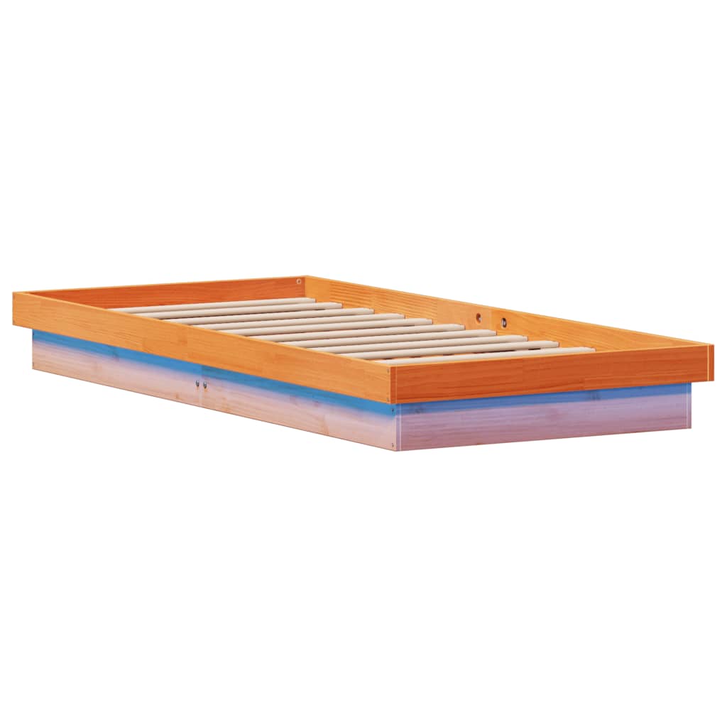LED-sengeramme voksbrun 100x200 cm heltre furu