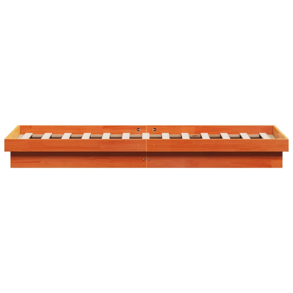 LED-sengeramme voksbrun 120x200 cm heltre furu