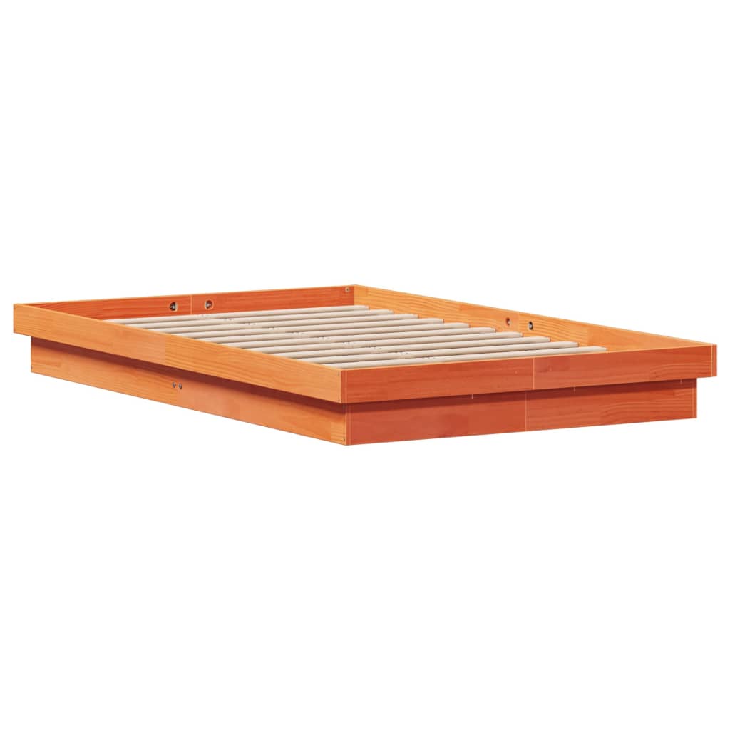 LED-sengeramme voksbrun 140x200 cm heltre furu