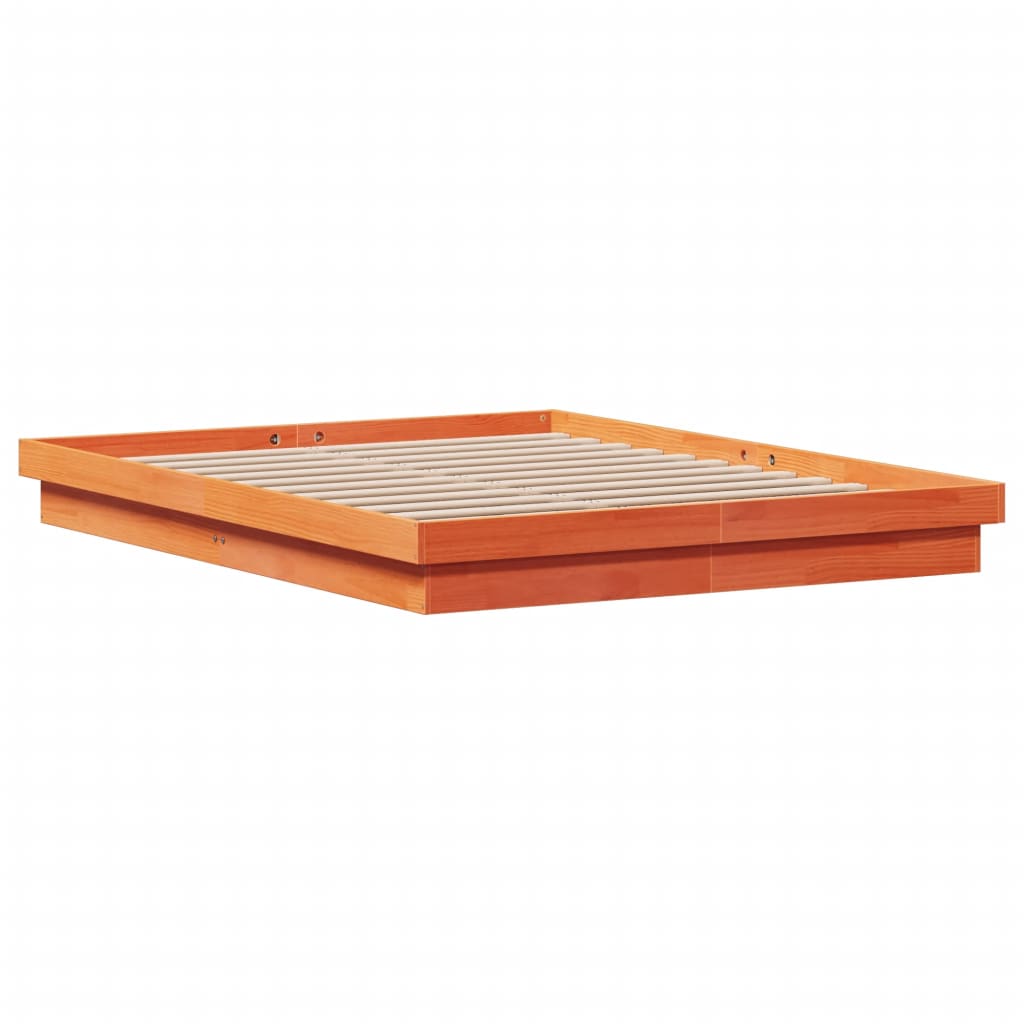 LED-sengeramme voksbrun 150x200 cm heltre furu