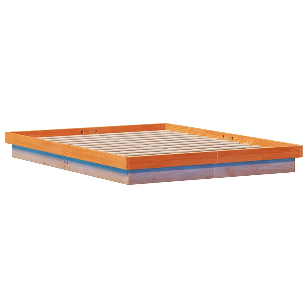 LED-sengeramme voksbrun 150x200 cm heltre furu