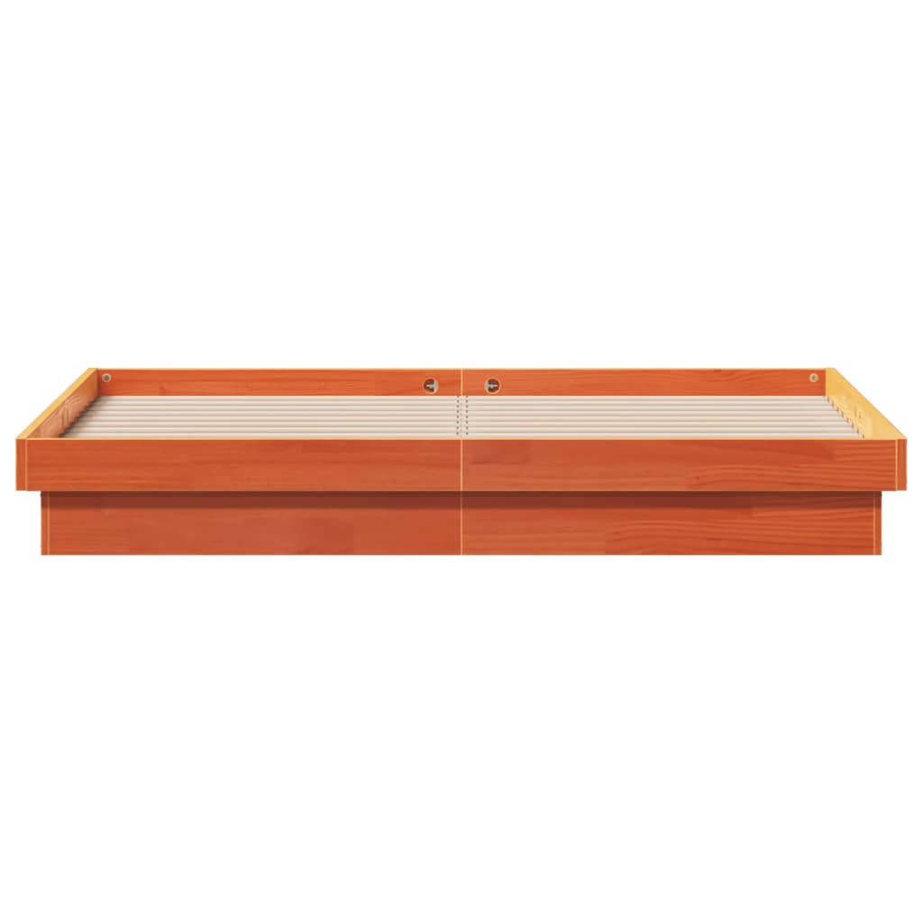 LED-sengeramme voksbrun 150x200 cm heltre furu