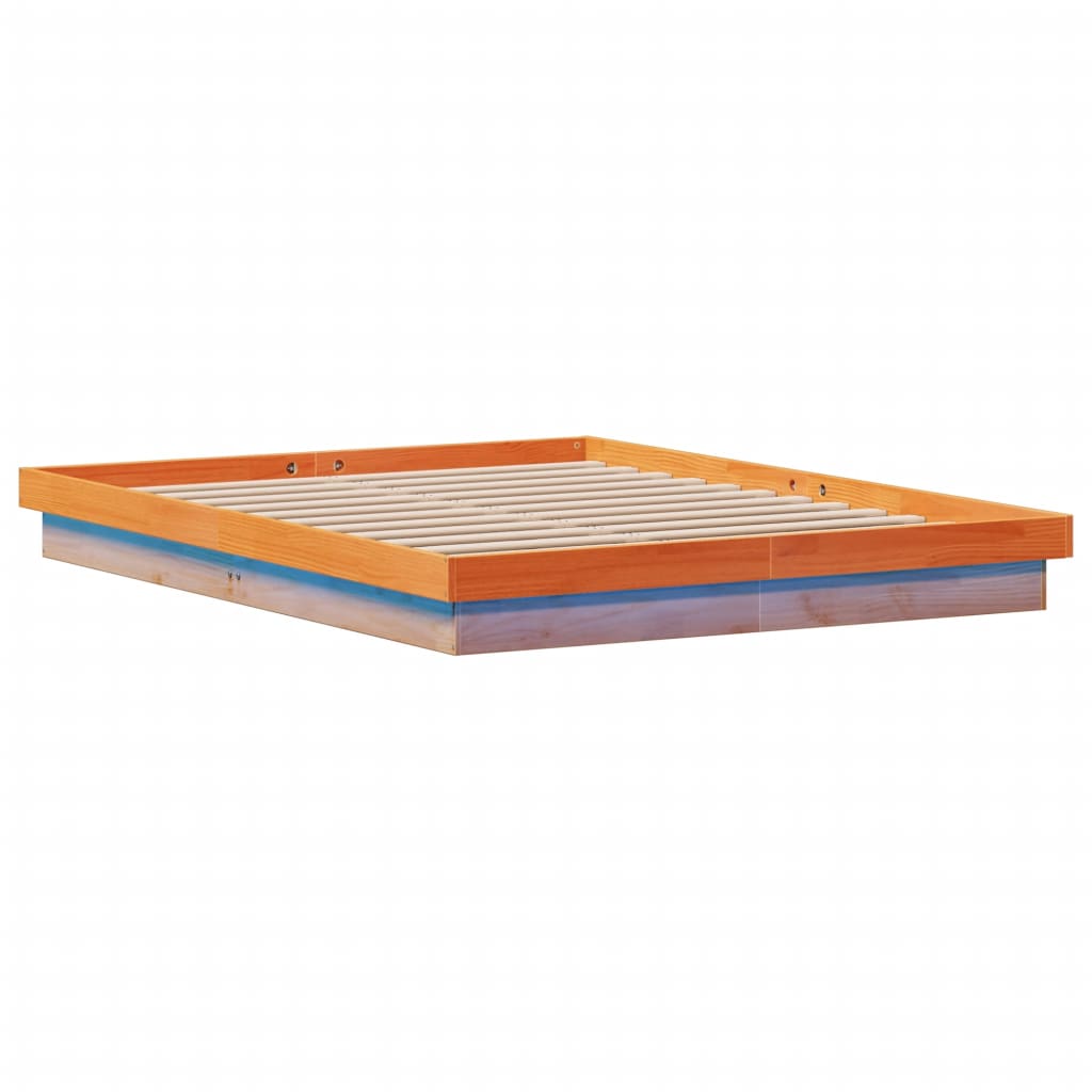 LED-sengeramme voksbrun 160x200 cm heltre furu