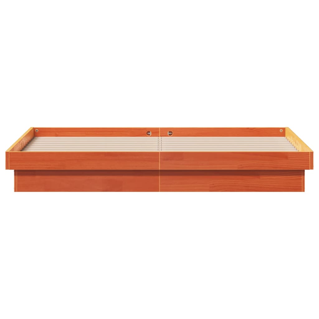 LED-sengeramme voksbrun 160x200 cm heltre furu