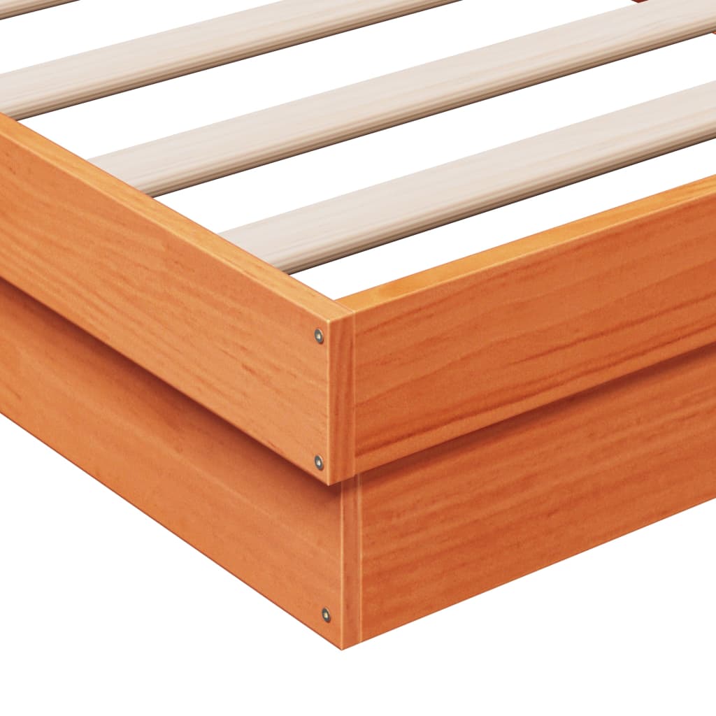 LED-sengeramme voksbrun 160x200 cm heltre furu